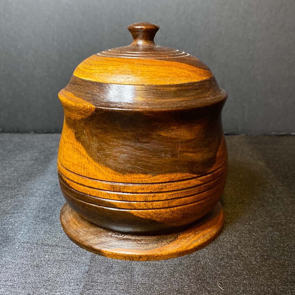 Vintage Hand Turned Wooden Container